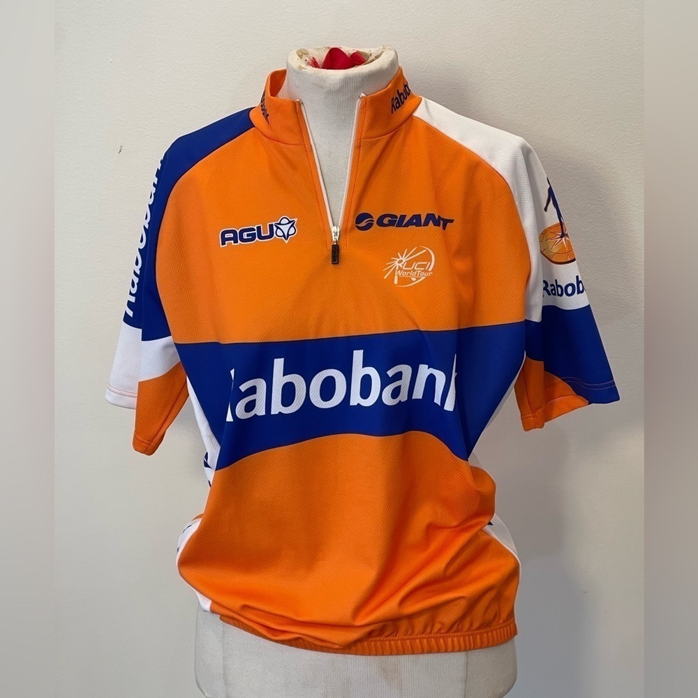 Agu Sport Gear || Rabobank Shirt Jersey cycling Bike ||  Made in Italy || size L
